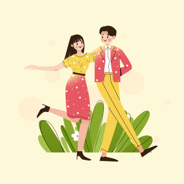 庆祝情人节开心欢乐跳探戈舞的一对幸福情侣