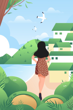 清明节在户外活动跑步散心的女孩