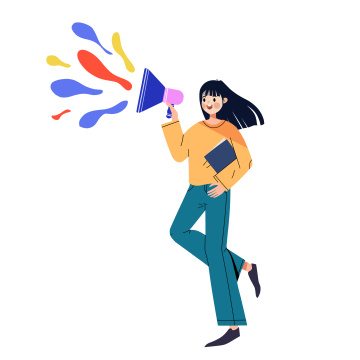 拿着喇叭的职业青年