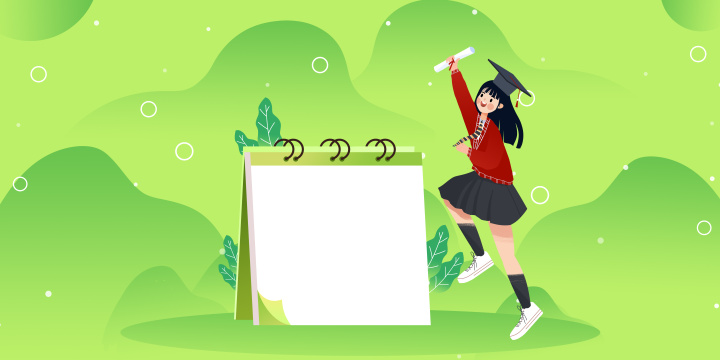 学生学习教育卡通插画