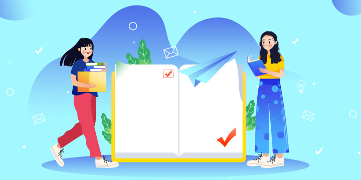 学生学习教育卡通插画