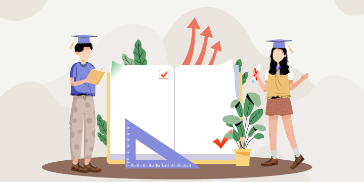 学习教育背景卡通插画