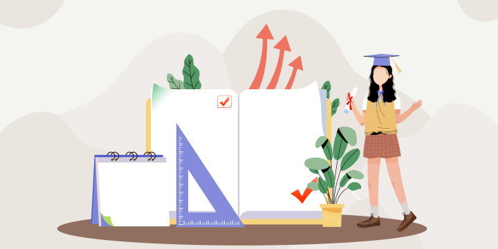 学习教育背景卡通插画