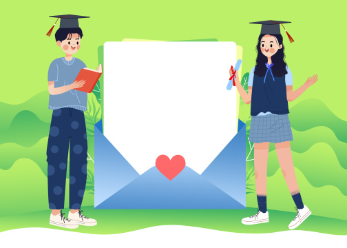 学生学习教育卡通插画