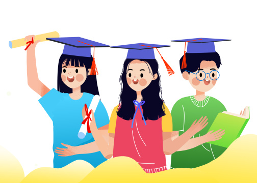 学生学习教育卡通插画