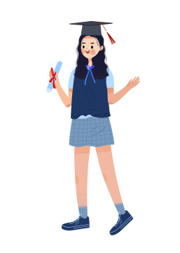 学生形象卡通插画