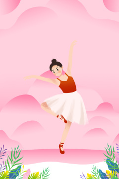 妇女节跳舞的女孩卡通插画