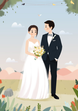 幸福的一对新人