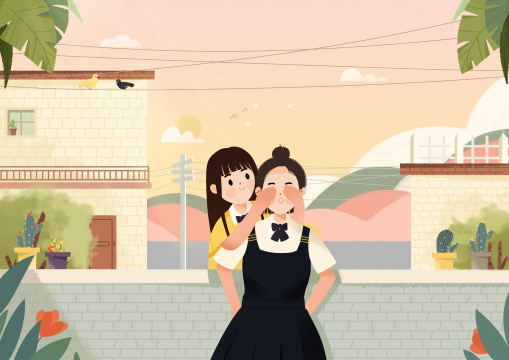 搞怪可爱的女孩——好朋友