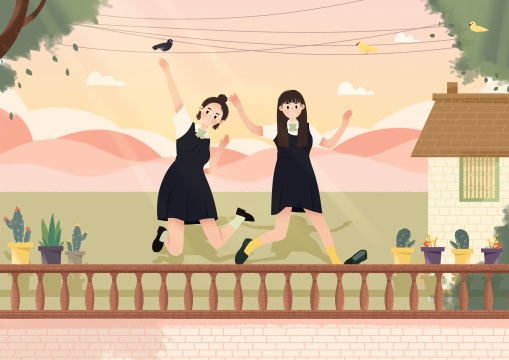 搞怪可爱的女孩