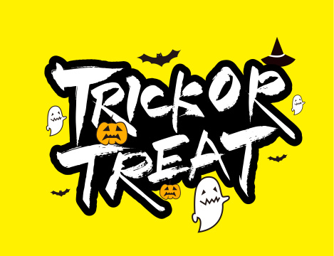 手写TRICK OR TREAT艺术字