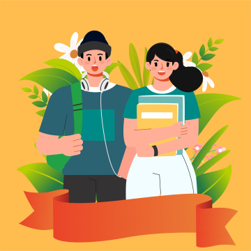 学生开业季插画