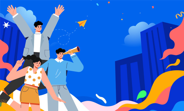 青年回学校插画