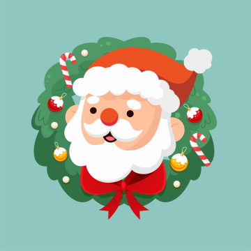 圣诞老人头像插画