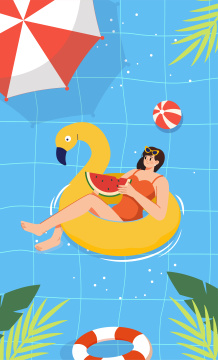 夏季游泳插画