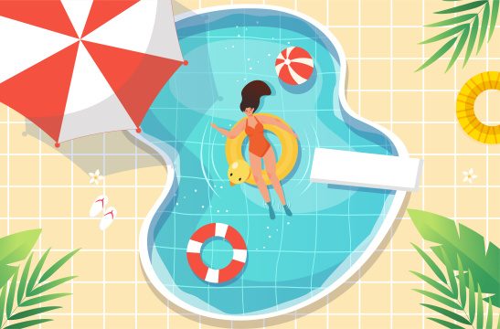 夏季游泳插画