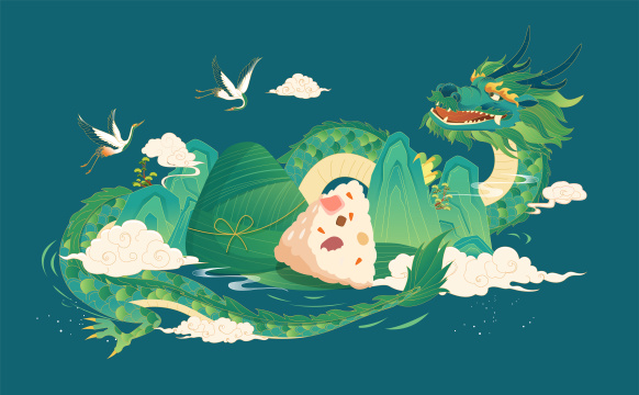 端午节龙插画