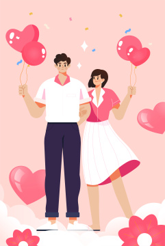 热恋情人插画