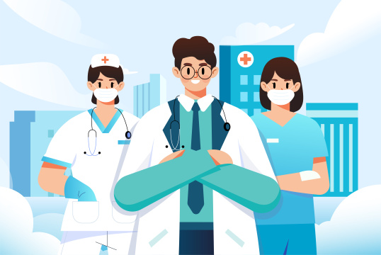 医疗护士团队插画