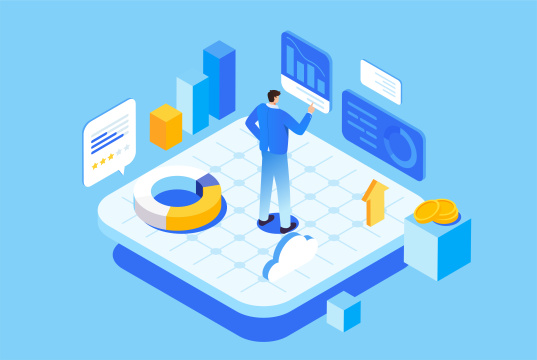 白领商务分析插画