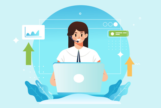 电话销售人员插画