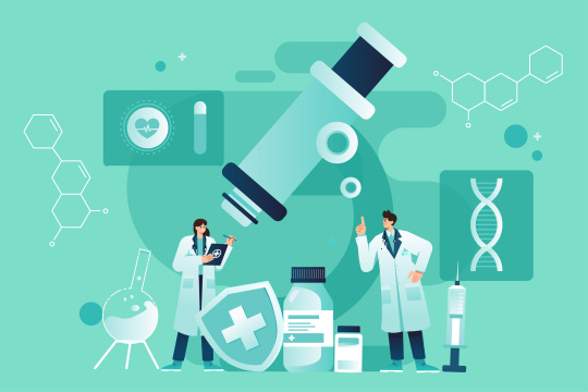 医疗疫苗研究插画