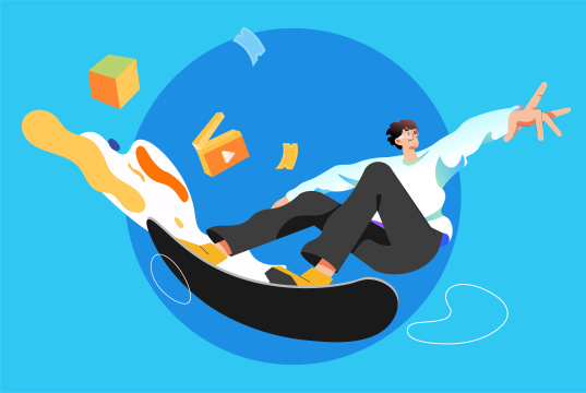 时尚青年滑滑板