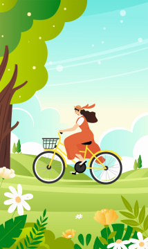 春天女孩骑行