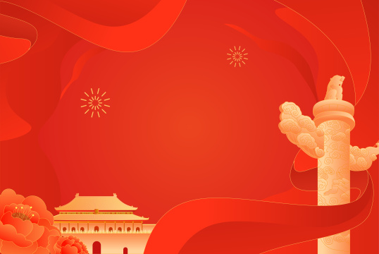 红色丝带背景插画