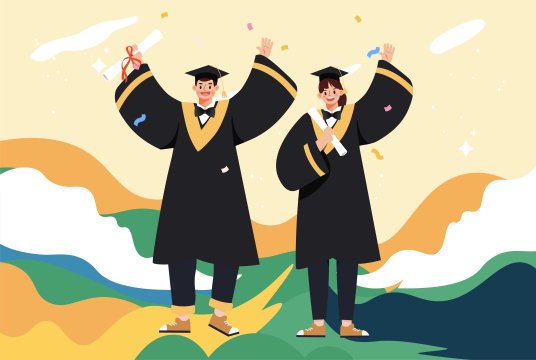 学生毕业季插画
