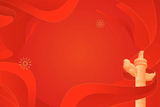 红色丝带背景插画