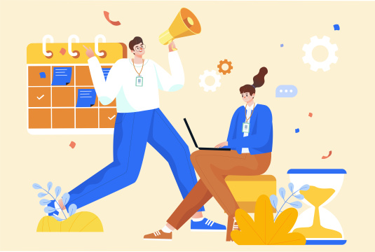 职场时间管理插画