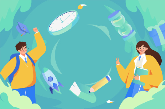 在线教育学生插画