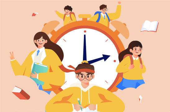 学生们开学季插画