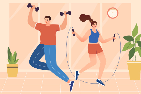 训练运动健身插画