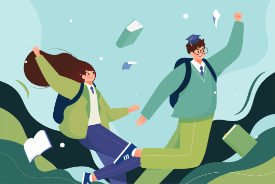 学生毕业矢量图