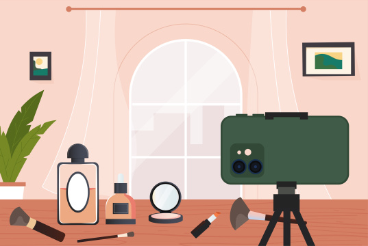 电商直播背景插画