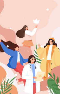 妇女节插画竖版