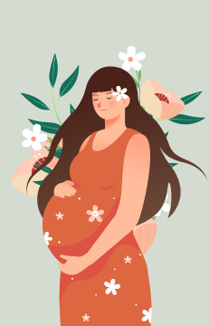 孕妇妈妈的插画