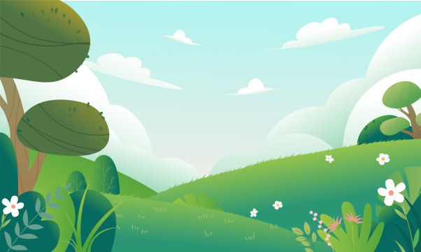 春天草地背景插画