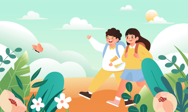 春季开学季插画