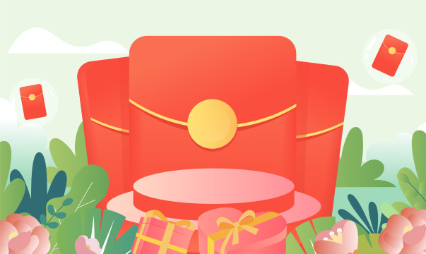 春天节日促销背景插画