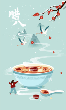 腊八节海报插画