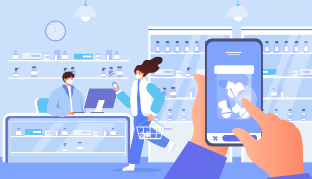 在线医疗健康插画