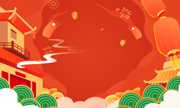 新年电商背景插画