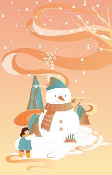 中国风大雪节气插画