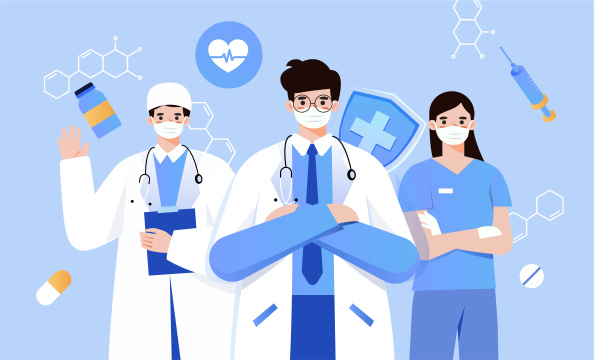 医生守护团队插画