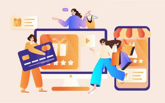 互联网购物插画