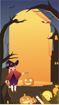 万圣节儿童插画