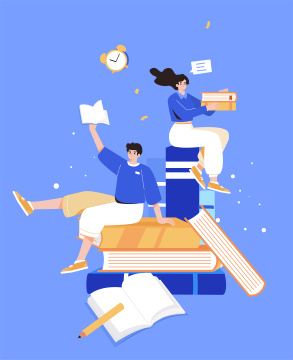 教育学习矢量插画竖版